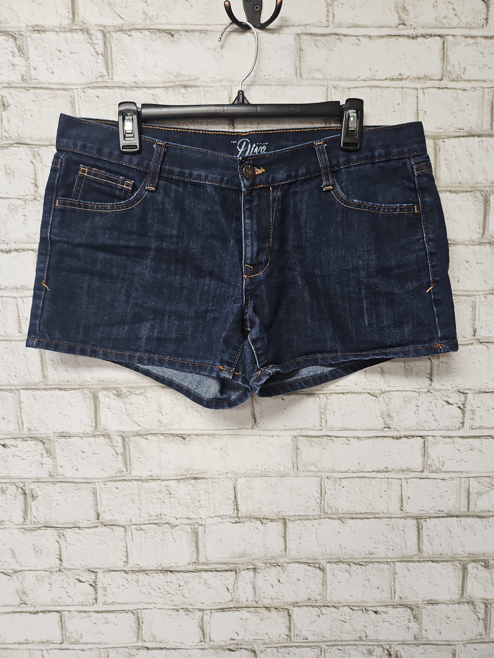 Old Navy Diva Women's Dark Blue Denim Jean Shorts Size 12 3" Inseam